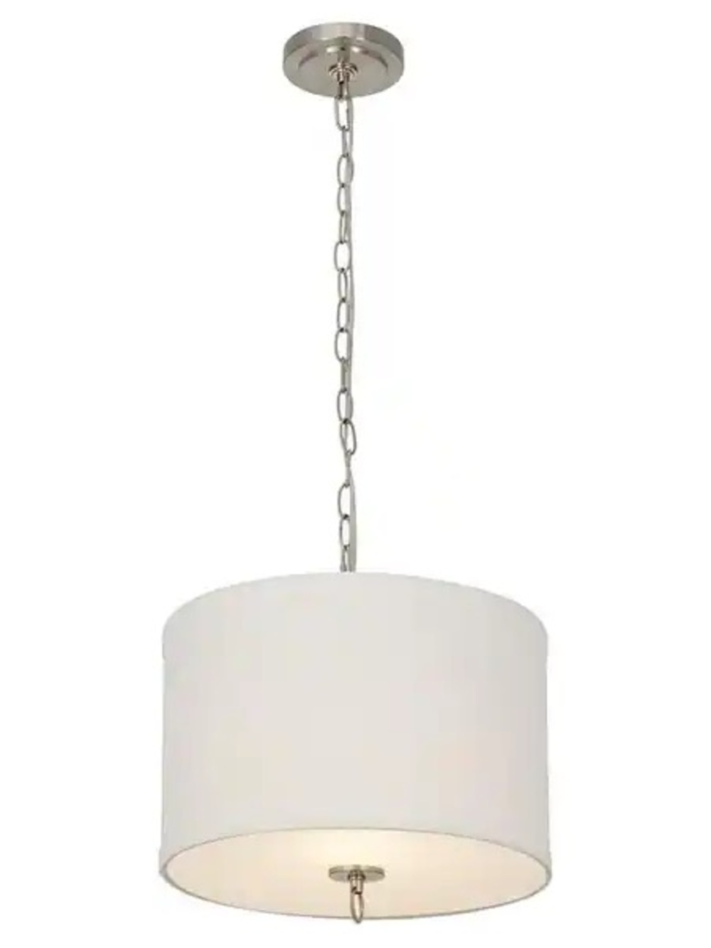 Light Pendant Brushed Nickel Finish with  
White Linen Shade